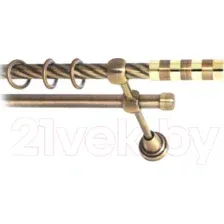 Карниз для штор Lm Decor Жезл 060 2р витой (антик, 1.6м)