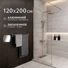 Душевая стенка Saniteco Walk-In SN-W8TC120 (120x200, прозрачное стекло, хромированный профиль)