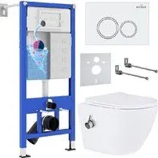 Унитаз подвесной Roxen Antares Bidet в комплекте с инсталляцией StounFix Dual Fresh 6 в 1 902672 (кн
