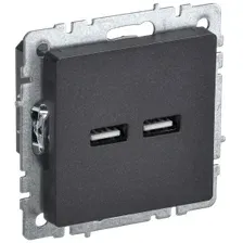 Розетка IEK Brite BR-U21-D31-K02 (черный)