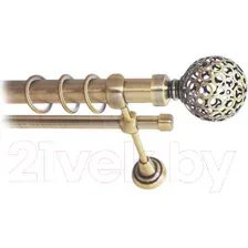 Карниз для штор Lm Decor Ажур 095 2р гладкий 25/16мм (антик, 3.2м)