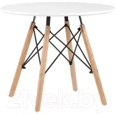 Обеденный стол Stool Group Eames / T005-C D60 (белый/дерево)