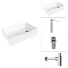 Умывальник Lauter 21518-1 + Cascade 21СК0655C + сифон 21635CH + дон.клапан 21190CH (хром)