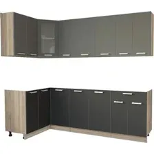 Готовая кухня Интерлиния Мила 12x24 без столешницы (серебристый/антрацит)