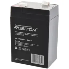 Аккумулятор ROBITON VRLA6-4.5 Свинцово- кислотный 6 В,номинальная емкость 4.5 Ачч