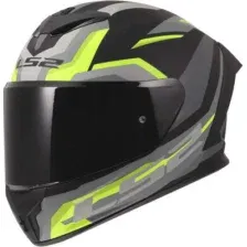 Мотошлем LS2 FF820 Rapid III Hyper (XS, черный/желтый)