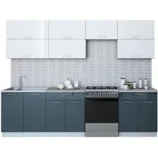 Готовая кухня Интерлиния Мила Gloss 60-28 (белый/асфальт)