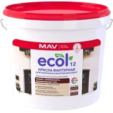 Краска Ecol 12 фактурная ВД-АК-1312 15 кг (белый)