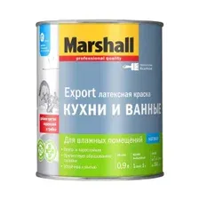 Краска водно-дисперсионная внутренняя MARSHALL Export Кухни и ванные матовая белая, 0,9л