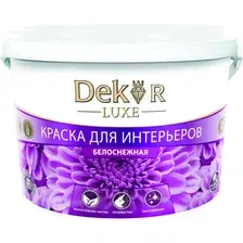 Краска Dekor ВД-АК-216 для интерьеров (белоснежный, 14 кг)