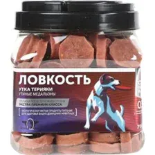 Лакомство для собак GreenQZin Ловкость, Гусарка террияки, медальоны из утки, 700 г