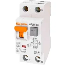 Выключатель автоматический TDM SQ0202-0009 АВДТ 2P 63 B16 10мА