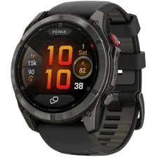 Умные часы Garmin Fenix 8 Pro 51 мм (серый, черный силиконовый ремешок)
