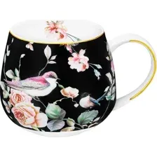Кружка Elan Gallery Певчие птички на черном 730832
