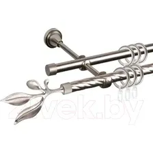 Карниз для штор АС ФОРОС Grace D16K/16Г + наконечники Баваро (2м, сатин)