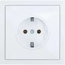 Розетка Lezard Zima 704-0288-122BQC с заземлением + 704-0200-146 (белый/белый)