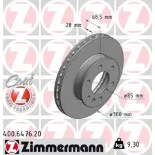 Тормозной диск ZIMMERMANN 400.6476.20 вентилируемый , передняя ось