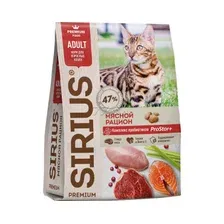 Сухой корм для кошек SIRIUS мясной рацион 10 кг (4602009605642)