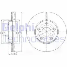 Тормозной диск DELPHI BG4234C вентилируемый , передняя ось