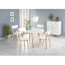 Кухонный стол Halmar Ruben 102/142x102 (белый/натуральный)