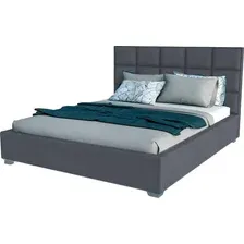 Двуспальная кровать Elmax Барлетта 180x200 Cтационарное  (Glory 21, серый)