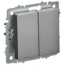 Выключатель перекрестный IEK Brite BR-V23-0-10-K46 (сталь)