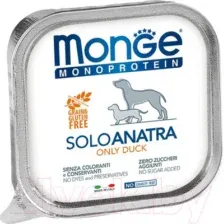Влажный корм для собак Monge Monoprotein с уткой, ламистер (150г)