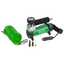 Компрессор автомобильный ECO AE-016-1 12В, 150Вт, 40л/мин, 10бар (манометр 7бар), съемный спир.шланг, сумка