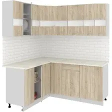 Готовая кухня Кортекс-мебель Корнелия Экстра 1.5x1.7м (дуб сонома/королевский опал)