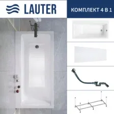 Ванна Lauter Seraphina 170x80 2112170R (с каркасом, лицевым экраноми и сифоном 21Y32002 белый)