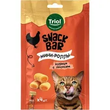 Лакомство для кошек Triol Snack Bar Мини-роллы из курицы с лососем / 20171048 (40г)