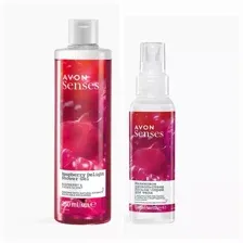 Набор AVON "Малиновое удовольствие": гель для  душа 250 мл; лосьон -спрей для тела 100 мл
