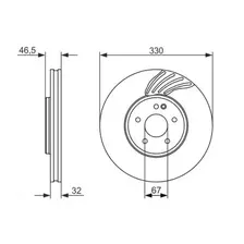Тормозной диск BOSCH 0 986 479 719 вентилируемый , передняя ось