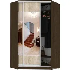 Шкаф-купе Кортекс-мебель Сенатор ШК30 Геометрия ДСП с зеркалом (венге/дуб сонома)