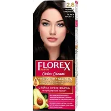 Крем-краска для волос Florex Super, кератин, тон 2.8 черный трюфель