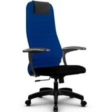 офисное компьютерное кресло Metta SU-BU158-10 PL (черное сиденье), синий