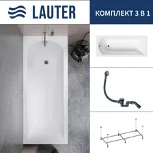 Ванна акриловая Lauter Amelia 160 / 21204060 (с каркасом и сифоном 21Y31010 хром)