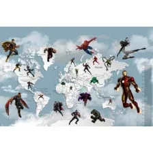 Фотообои листовые Citydecor Superhero 5 (400x260, карта мира с ростомером)