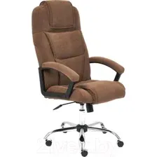 Офисное кресло TetChair Бергамо хром (флок, коричневый)