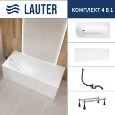 Ванна Lauter Haven 150 /21202005 (с ножками, лицевым экраном белого цвета и сифоном 21Y31002 белый)