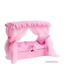 Кроватка для кукол Leader Toys Diamond Princes c царским балдахином 72219 (розовый)
