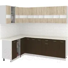 Готовая кухня Кортекс-мебель Корнелия Экстра 1.5x2.4м (дуб сонома/венге/мадрид)