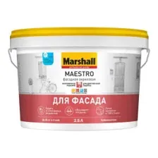 Краска MARSHALL Maestro Фасадная (2.5л, глубокоматовый белый)