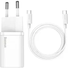 Сетевое зарядное устройство Baseus Super Si Quick Charger 1C 25W EU Sets White, TZCCSUP-L02