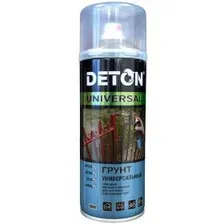 Грунт аэрозольный алкидный DETON UNIVERSAL атмосферостойкий, черный, 520 мл