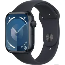 Умные часы Apple Watch Series 9 45 мм (алюминиевый корпус, полуночный/полуночный, спортивный силиконовый ремешок S/M)