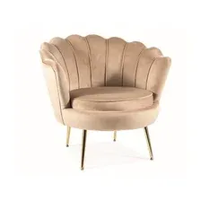Кресло мягкое Signal Camellia Velvet (Bluvel 28 бежевый/золото)