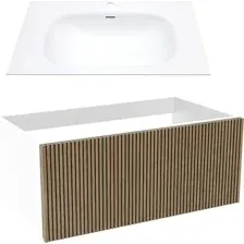 ЗОВ Тумба с умывальником Кито 80 K80LW0MRM-M115W80 (белый/тростник)