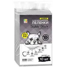 Пеленки для собак FOUR PETS Double Black с углем 60х60см., упаковка 10 шт
