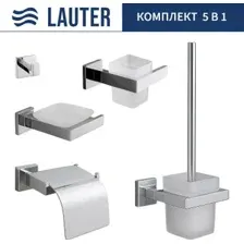 Набор аксессуаров для ванной Lauter 21SH71061 + 21SH71051 + 21SH71101 + 21SH71091 + 21SH71111 (Chrome, 5 предметов)